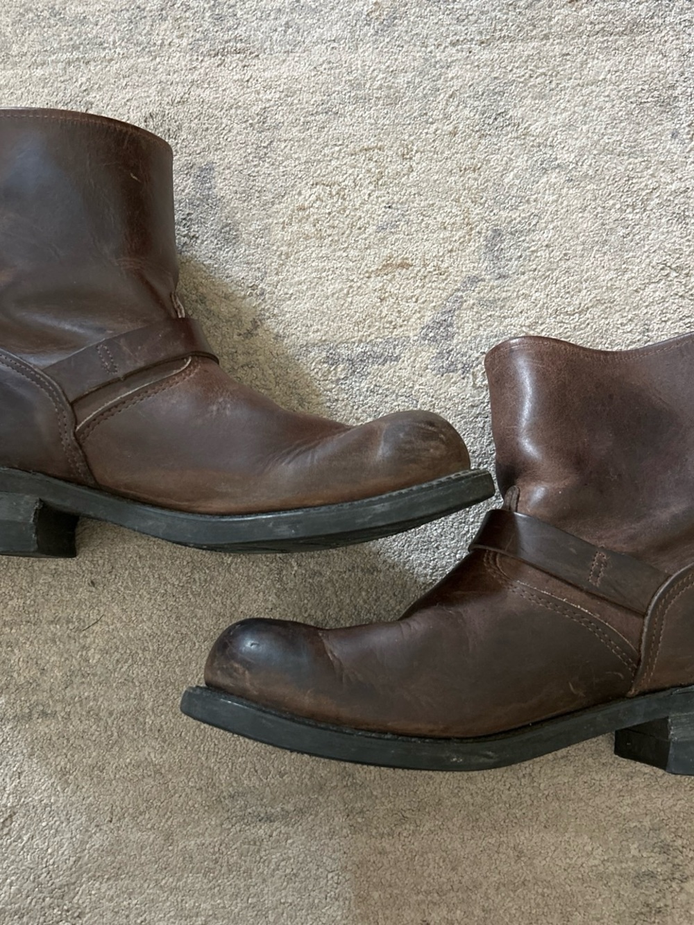 Frye Brown Leather Harness Engineer Boots - Picture 4 of 9